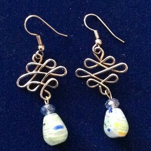 Murano glass & silver earrings